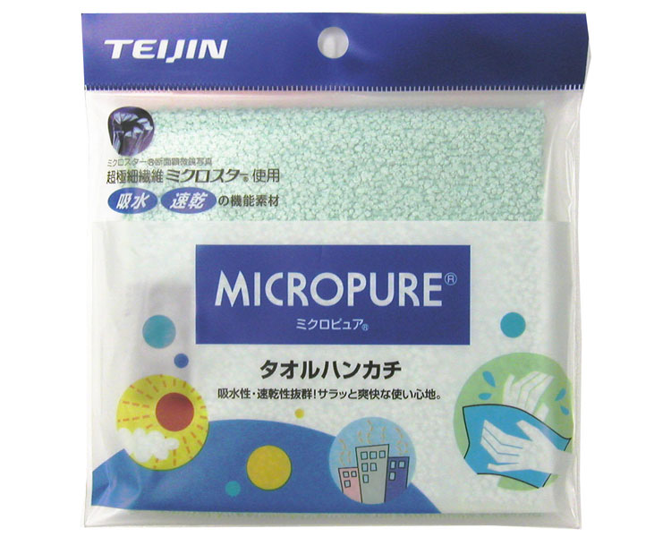 ★ポイント最大16倍★【全国配送可】-ミクロピュア　タオルハンカチ M4376THE　グリーン 帝健　JAN 4995296601108 kt264925 取寄品 入浴関連 入浴小物 その他(入浴小物)-【介護福祉用具】