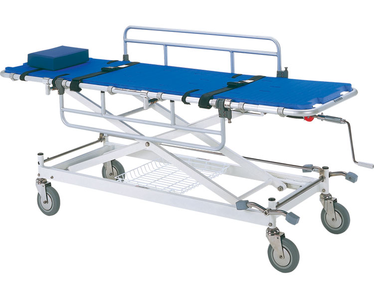 お得！松永製作所　ストレッチャー 青クッション　スライダー付き　取説付き お得！松永製作所 ストレッチャー 青クッション スライダー付き 取説