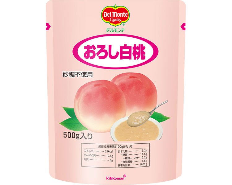 ★ポイント最大16倍★【全国配送可】-デルモンテ　おろし白桃 46909&rarr;AF627　500g キッコーマン食品　JAN 4902204815144 kt279902 取寄品 食事関連 介護食・健康食品 食品-【介護福祉用具】｜【文具の月島堂】店