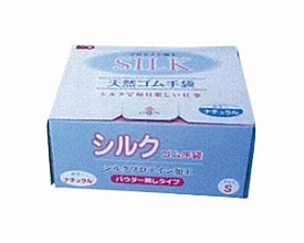 ★ポイント最大16倍★【全国配送可】-シルクラテックスゴム手袋　粉有 Mサイズ　ナチュラル　100枚 アイ・ジー・オー　JAN 4525629711022 kt282765 取寄品 医療・施設 手袋 ラテックス手袋-【介護福祉用具】