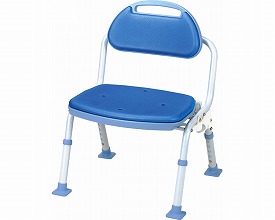 ★ポイント最大16倍★【全国配送可】-ソフテック　背付き SBF-11BL(N)　ブルー マキテック　JAN 4968501921858 kt292172 取寄品 入浴関連 シャワーチェア 折りたたみ式-【介護福祉用具】