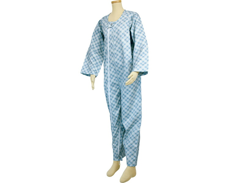 ★ポイント最大16倍★【全国配送可】-テイコブ　エコノミー上下続き服 UW01　サックス　L 幸和製作所　JAN 4938765002310 kt306423 取寄品 衣類 ねまき 介護ねまき-【介護福祉用具】