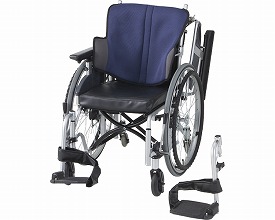 ★ポイント最大16倍★【全国配送可】-アルミ自走車いす　NA-506W 座幅42　グレイッシュブルー 日進医療器　JAN 4519856007775 kt313240 取寄品 歩行関連 車いす 自走式-【介護福祉用具】