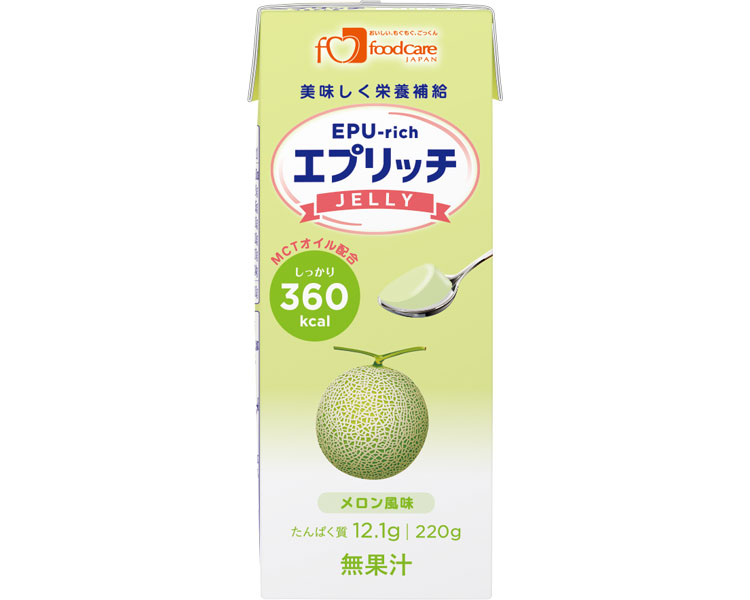 ★ポイント最大16倍★【全国配送可】-エプリッチゼリー 220g　メロン風味 フードケア　JAN 4528457087048 kt349279 取寄品 食事関連 介護食・健康食品 機能系食品-【介護福祉用具】