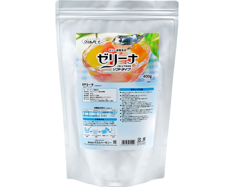 ★ポイント最大16倍★【全国配送可】-ゼリーナ ソフトタイプ 400g ウエルハーモニー JAN 4942223270029 kt350677 取寄品 食事関連 介護食・健康食品 とろみ調整-【介護福祉用具】|【文具の月島堂】店