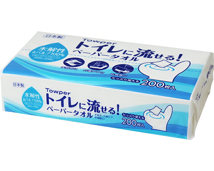 ★尖んがり最大限度16倍★【全国送りとどける可】-ﾀｳﾊﾟｰ ﾄｲﾚに流せる！ﾍﾟｰﾊﾟｰﾀｵﾙ 50295 220×230粍 200枚 トライフ JAN 4902092777654 kt383320 取寄品  住環境装置 ペーパータオル 中判-【介護便益物の具】