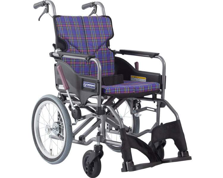 ★ポイント最大16倍★【全国配送可】-モダンA　KMD-A16-40-H A11_紫チェック カワムラサイクル　JAN 4514133501595 kt394826 取寄品 歩行関連 車いす 介助式-【介護福祉用具】｜【文具の月島堂】店