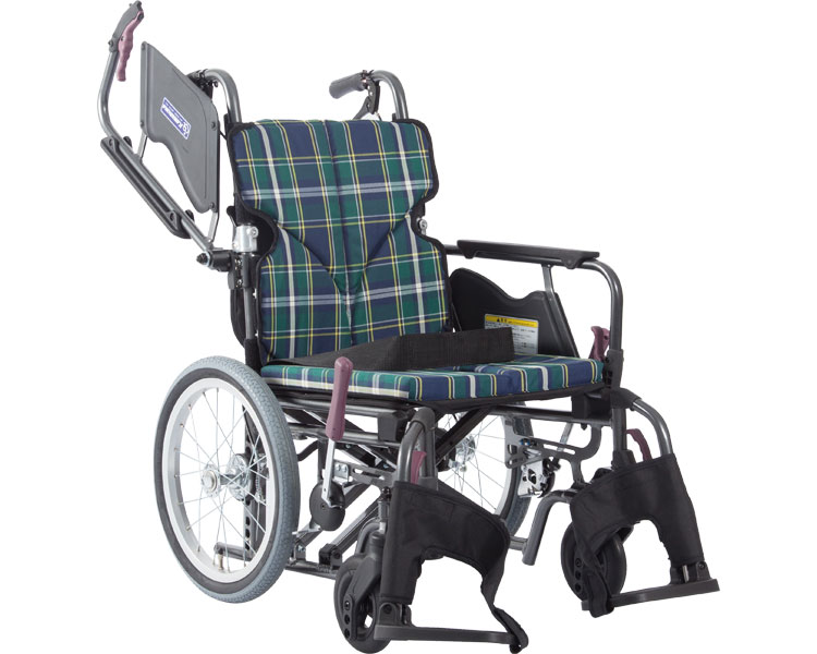 ★ポイント最大16倍★【全国配送可】-モダンB KMD-B16-38-SSL A9_緑チェック カワムラサイクル JAN 4514133504725 kt395211 取寄品 歩行関連 車いす 介助式-【介護福祉用具】|【文具の月島堂】店