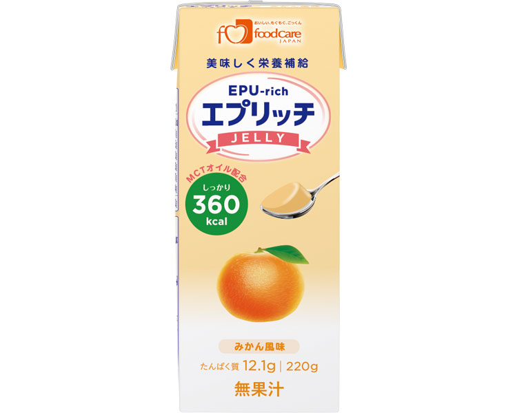 ★ポイント最大16倍★【全国配送可】-エプリッチゼリー 220g　みかん風味 フードケア　JAN 4528457087215 kt402986 取寄品 食事関連 介護食・健康食品 機能系食品-【介護福祉用具】