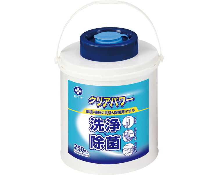 ★ポイント最大16倍★【全国配送可】-クリアパワー　ケース付 42770　250枚入 白十字　JAN 4987603427709 kt445619 取寄品 住環境用品 消耗品 ウェットシート-【介護福祉用具】