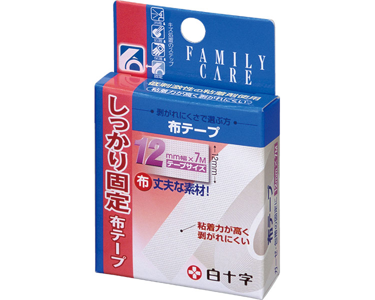 ★ポイント最大16倍★【全国配送可】-FC布テープ　12mm×7m 46295 白十字　JAN 4987603462953 kt474854 取寄品 医療・施設 衛生材料 サージカルテープ-【介護福祉用具】