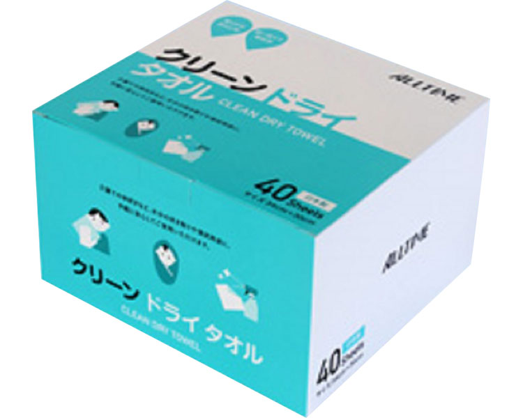★ポイント最大16倍★【全国配送可】-清拭用不織布タオル　クリーンドライタオルBOX ホワイト　34&times;30cm　40枚入 東京メディカル　JAN 4969641700631 kt484447 取寄品 入浴関連 清拭タオル ドライタイプ-【介護福祉用具】｜【文具の月島堂】店