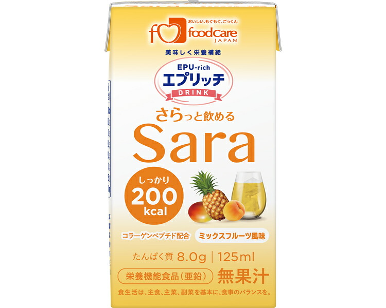 ★ポイント最大16倍★【全国配送可】-EPU-rich　ドリンク　Sara 125mL　ミックスフルーツ フードケア　JAN 4528457189001 kt513748 取寄品 食事関連 介護食・健康食品 飲料-【介護福祉用具】