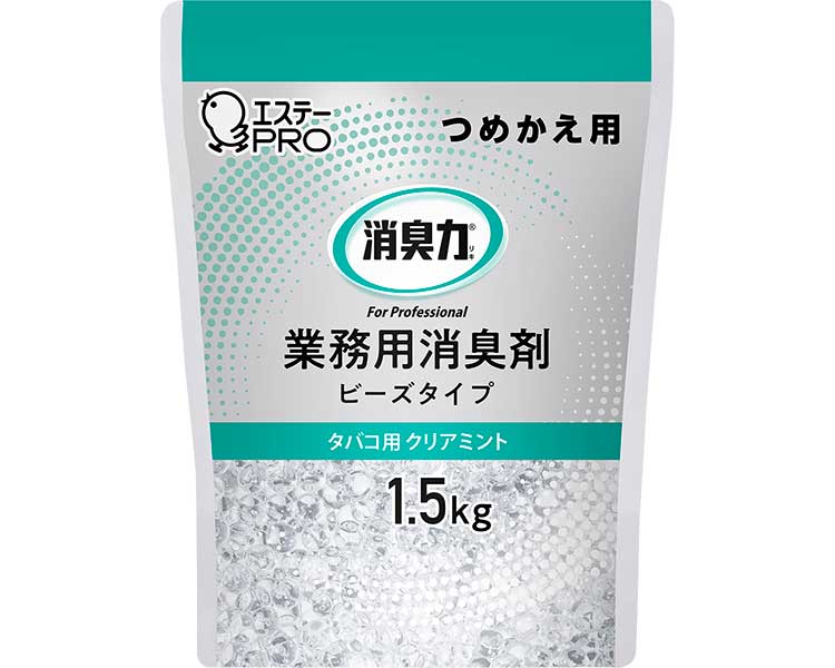 ★ポイント最大16倍★【全国配送可】-消臭力　業務用　ビーズタイプ　つめかえ大容量 タバコ用クリアミント　1.5kg エステー　JAN 4901070130351 kt516390 取寄品 住環境用品 消耗品 除菌・消臭剤-【介護福祉用具】