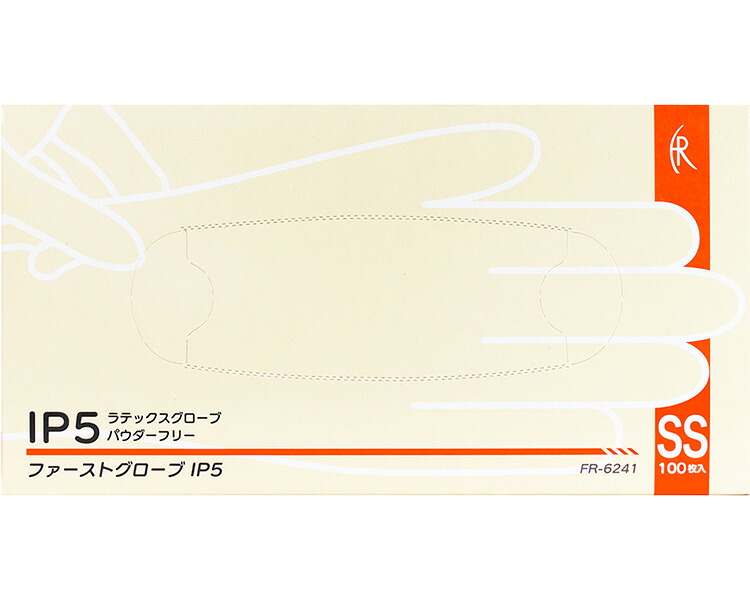 ★ポイント最大16倍★【全国配送可】-ファーストグローブIP5　パウダーフリー FR-6241　SS　100枚入 ファーストレイト　JAN 4582465662413 kt539017 取寄品 医療・施設 手袋 ラテックス手袋-【介護福祉用具】｜【文具の月島堂】店