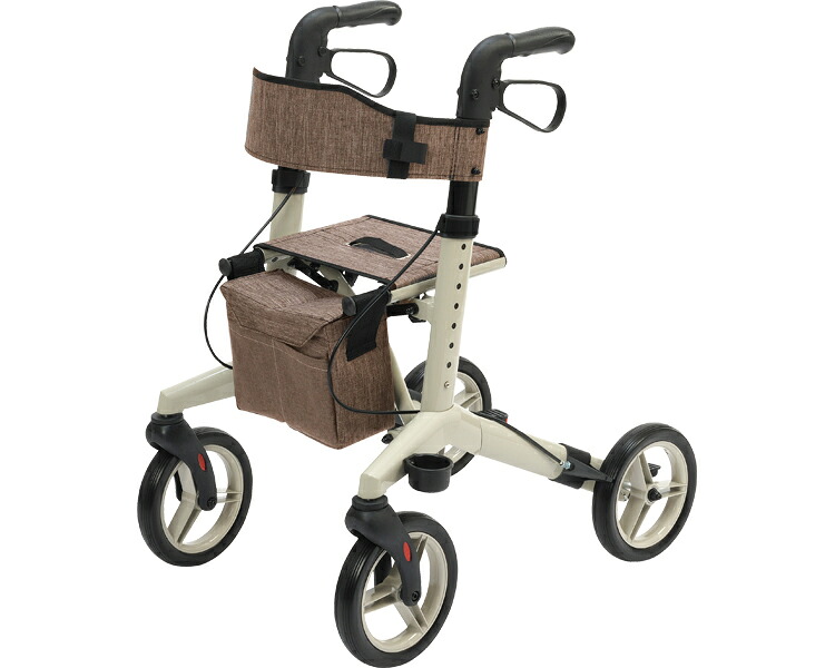 ★ポイント最大16倍★【全国配送可】-コロレ　コンパクトタイプ CLR301-S　BE&times;BR　48cm 中央化成品　JAN 4580009711474 kt549461 取寄品 歩行関連 歩行車・歩行器 歩行車-【介護福祉用具】｜【文具の月島堂】店