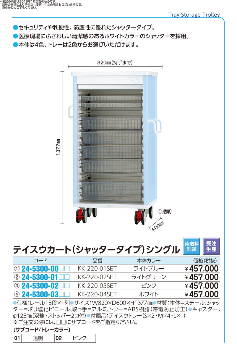 最新の激安 楽天市場 4 23 28 P最大23倍 送料無料 テイスウカート シャッター シングル Kk 2 03set ﾋﾟﾝｸ 品番 ｍｙ24 5300 01 1入り ｍｙ医科器機 文具の月島堂 楽天市場店 海外正規品 Threesixtywords Com