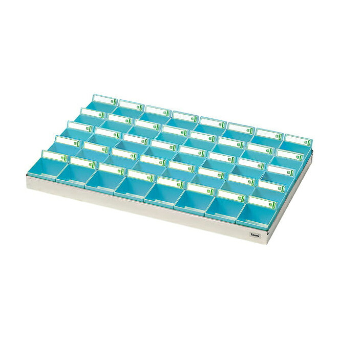 ★ポイント最大16倍★【送料無料】-投薬トレー（４０人用） ST-40B(ステン/ブルー) 品番 my19-7675-03-- 1入り-【ＭＹ医科器機】JAN 4560142172776