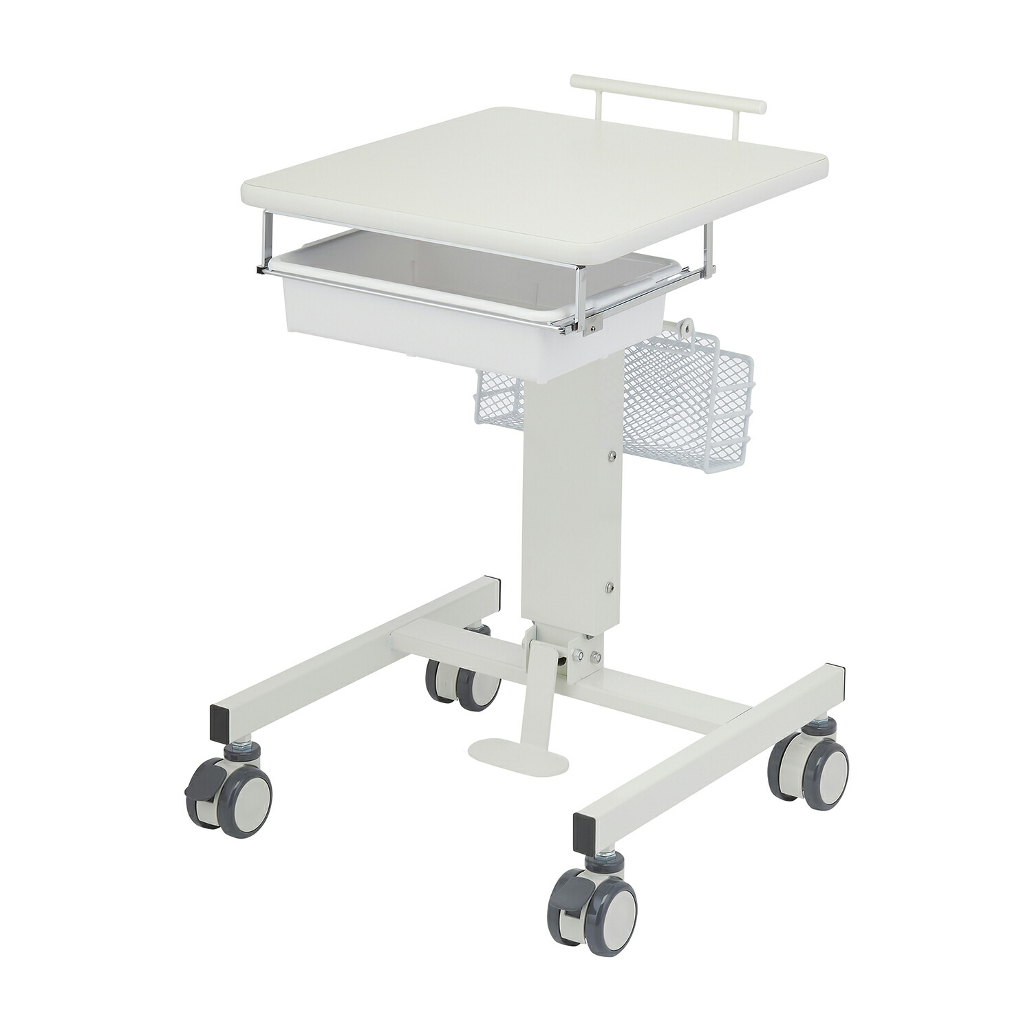 ★ポイント最大16倍★【送料無料】-パソコンカート　Ｎｏ．５ ホワイト(510X500MM) 品番 my24-9084-00-- 1入り-【ＭＹ医科器機】JAN 4993083721411