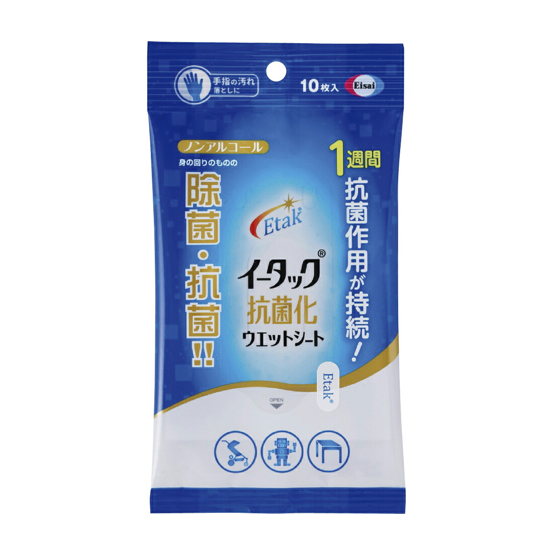★ポイント最大16倍★【送料無料】-イータック抗菌化ウエットシート 10マイ 品番 my24-9689-00-- 96入り-【ＭＹ医科器機】JAN 4987028178873