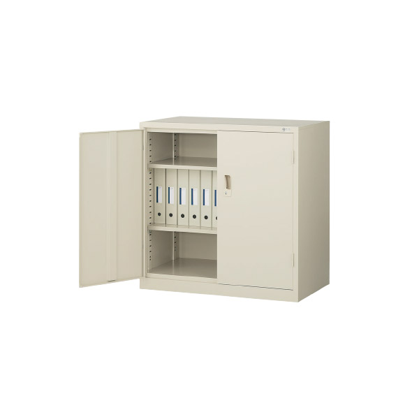 ★ポイント最大16倍★【通販限定価格】-両開き書庫（鍵付・ラッチ付） G-N3305 【コード 1895】 スチール戸 新品 完成品 日本製 幅880mm奥行515mm高さ880mm-【送料込み・配送エリア限定商品】 t-skf0087