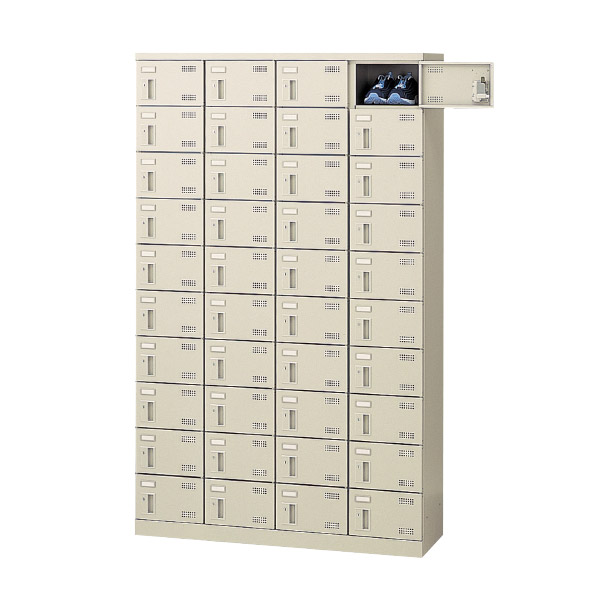 ★ポイント最大16倍★【通販限定価格】-SLB-440-D2 (ダイヤル錠) 4列10段40人用シューズボックス 【コード45651】 下駄箱 スチール 新品 完成品 日本製 幅1100mm奥行350mm高さ1800mm-【送料込み・配送エリア限定商品】 t-skf0247