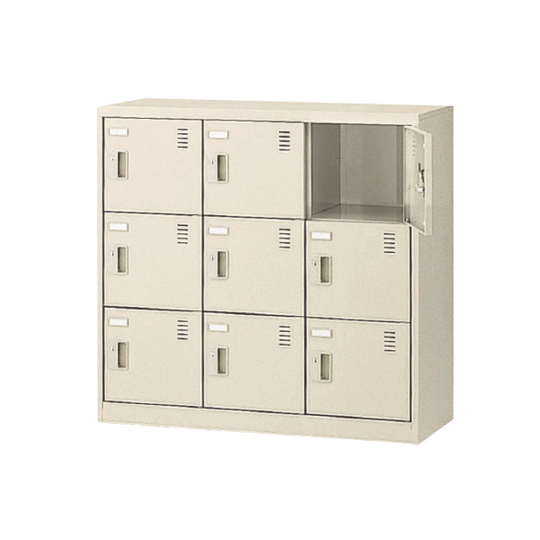 ★ポイント最大16倍★【通販限定価格】-SLC-M9-T2 (内筒交換錠) 9人用 ミニシューズロッカー 【コード47609】 下駄箱 スチール 新品 完成品 日本製 幅900mm奥行380mm高さ880mm-【送料込み・配送エリア限定商品】 t-skf0286