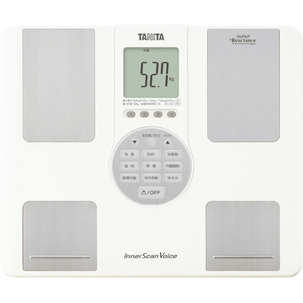 ★ポイント最大16倍★【全国配送可】- インナースキャンVoice タニタ 品番 BC-202-WH A1829 JAN 4904785813038 -【介護用品TYA】|【文具の月島堂】店
