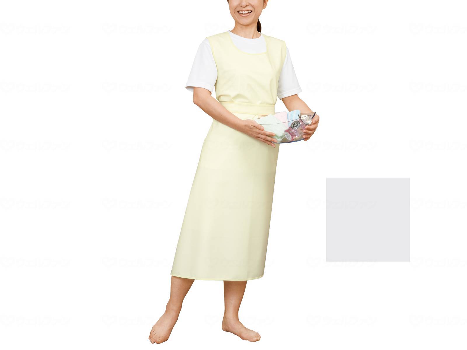 ★ポイント最大16倍★【全国配送可】-入浴介助エプロン(ひもタイプ)/ホワイト/L 大阪エンゼル 6013　JAN 4975520812425 -【W介護用品】