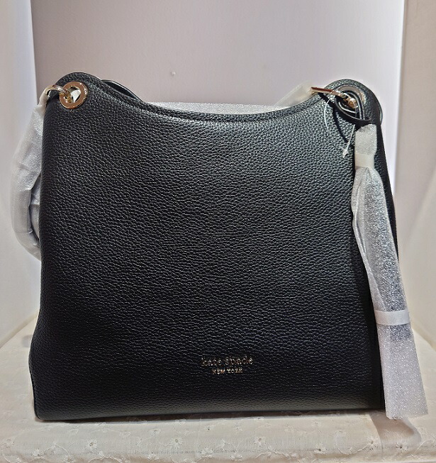 ケイトスペード　Kate spade　レディースバッグ　 ループ　 ラージ ショルダー バッグ　ブラック　黒　レザーSALE