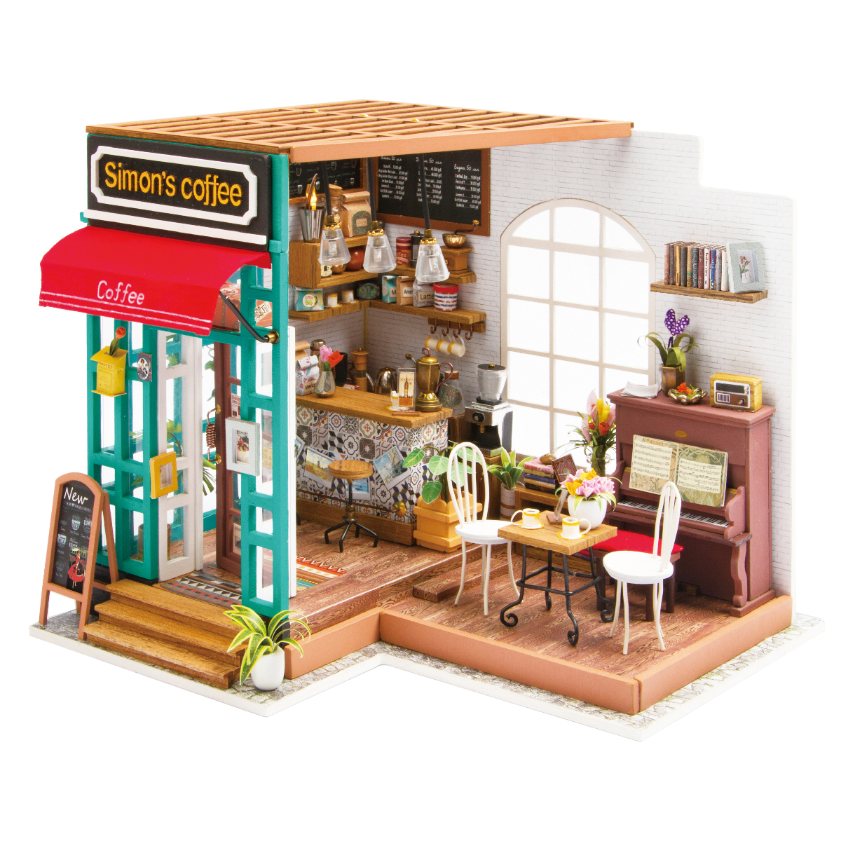 楽天市場 ミニチュアハウス ドールハウス Diy コーヒー 日本公式販売 日本語説明書付 Robotime 組み立てキット Dg109 つくるんですshop楽天市場店