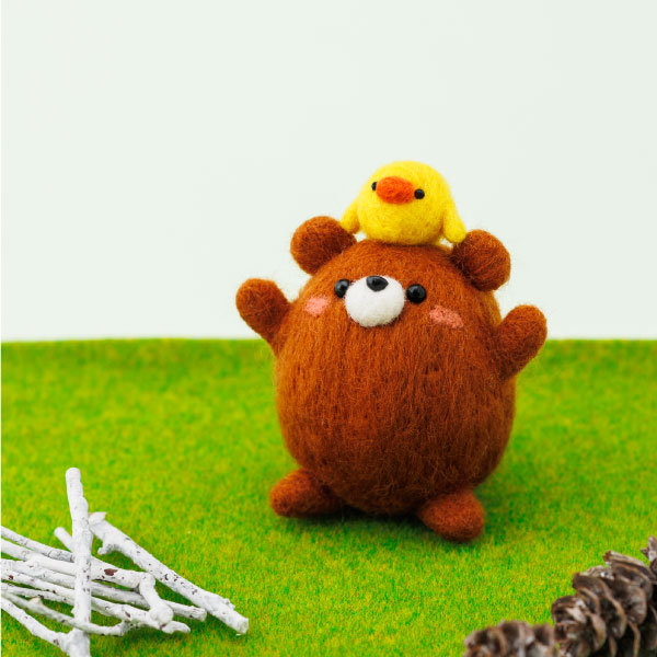 楽天市場】羊毛マスコット キットにこにこおすましくまちゃんsayamoko