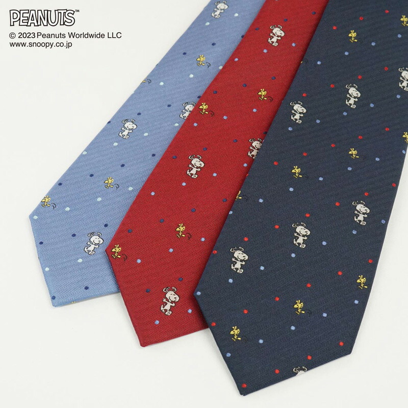 Z164 美品レア◆ スヌーピー/PEANUTS 刺繍柄 公認 65周年ネクタイ Z164 美品レア◇ スヌーピー/PEANUTS 刺繍柄 公認 65周年