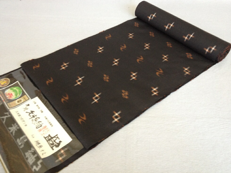 楽天市場】【送料無料】【正絹】本場久米島紬 着尺 反物 泥染 黒 鳥