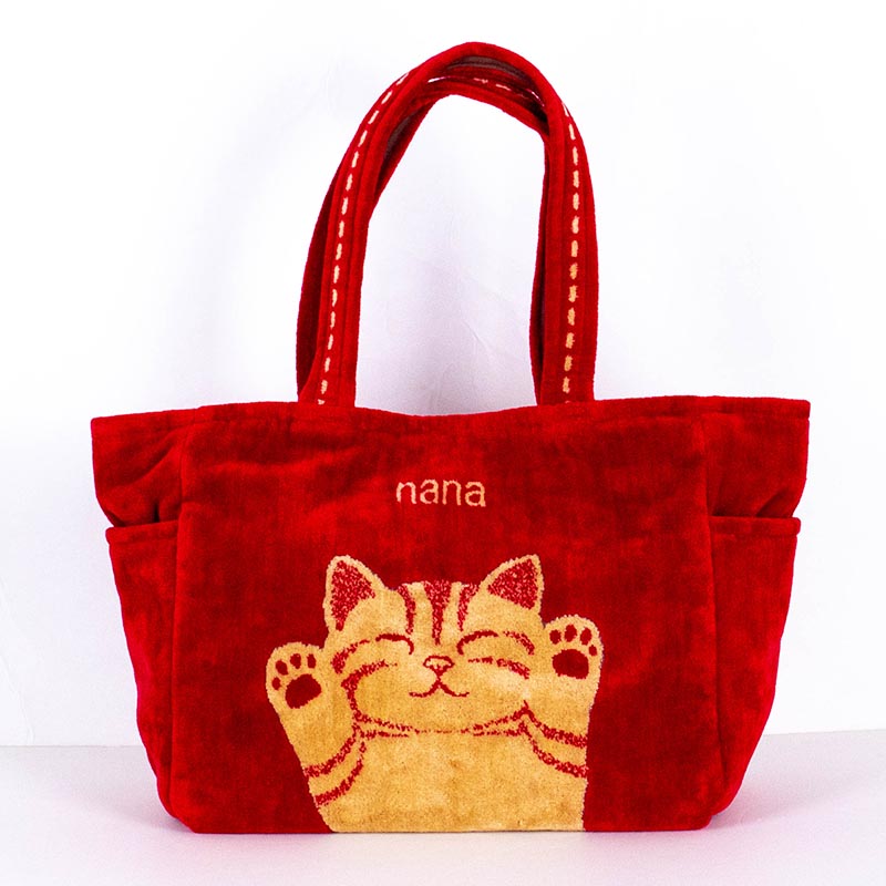 【貨物輸送無料】御徒面子 横浜ナナ 湘南ナナ NANA 湘南御徒面子 バンザイ猫柄 アカベージュ nn-錫15-B