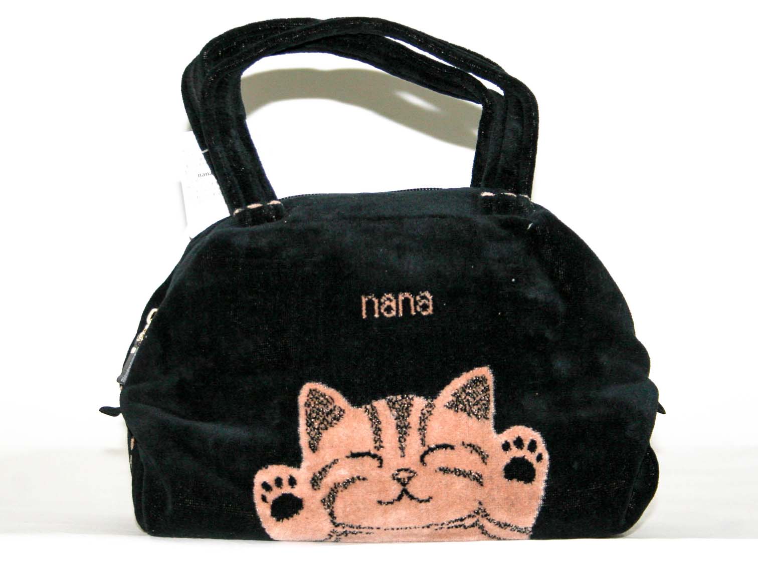 【送料無料】バッグ　横浜ナナ　湘南ナナ　NANA　ボストンバッグ中　バンザイネコ　クロベージュ　nn-btm11-A
