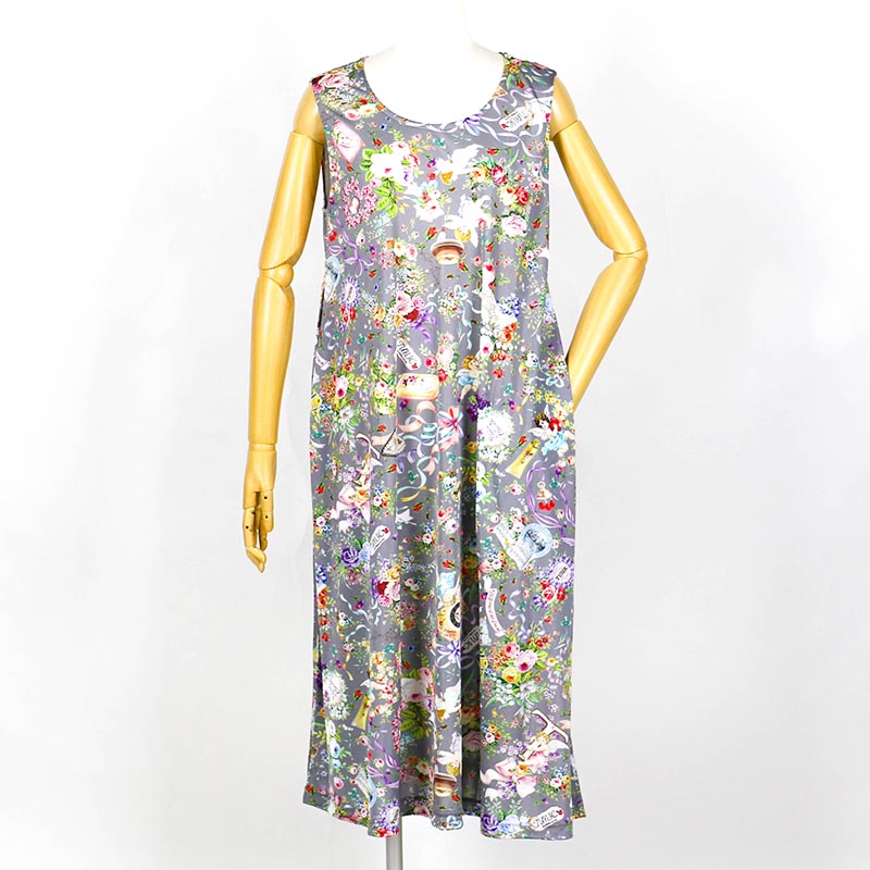 【貨物輸送無料】ノースリーブ TUNIC ビスコラピア・シャイニーデイ ノースリーブ 薄墨色 無償性大いさ 13419-C レディースファッション-ワンピース