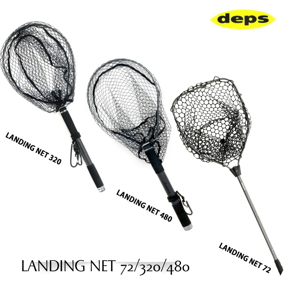 【新商品】DEPS deps ランディングネット 72・320・480　DEPS デプス ランディングネット 72 320 480 伸縮式 タモ網 ランディングツール 軽量 コンパクト 持ち運び便利 バス釣り シーバス エギング ルアー釣り 釣り具 フィッシングネット｜turip（fishing・outdoor）