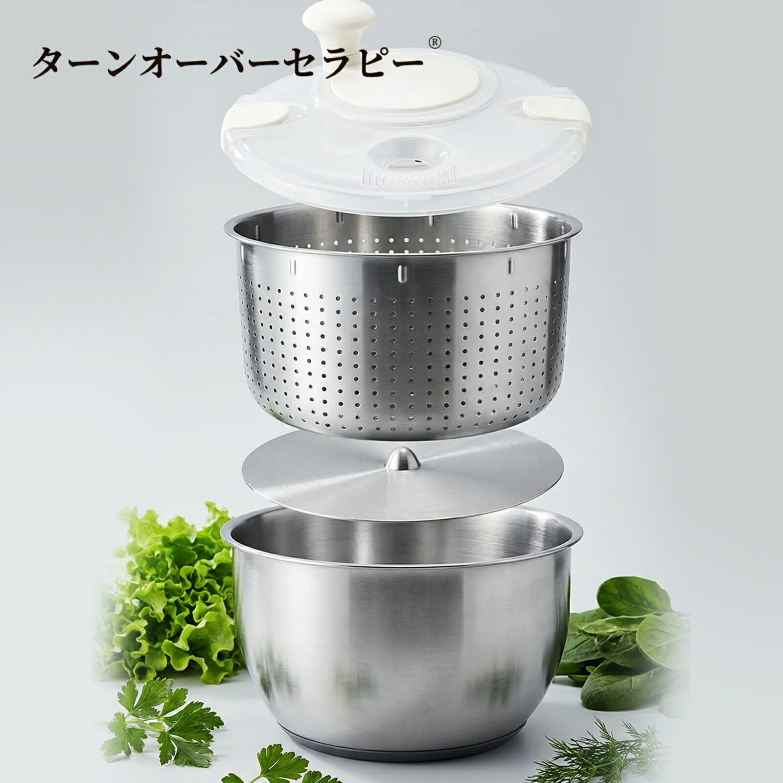 6L 手動蔬菜干上がるスピナー ステンレス鋼製大型洗いもの機 水抜き提げ篭・どんぶり鉢・PP蓋嘱する フルーツ蔬菜洗いもの勝手もと物の具 パスタ・フライドポテト用干上がる器 ZBG 2026BG-TOJPZBG