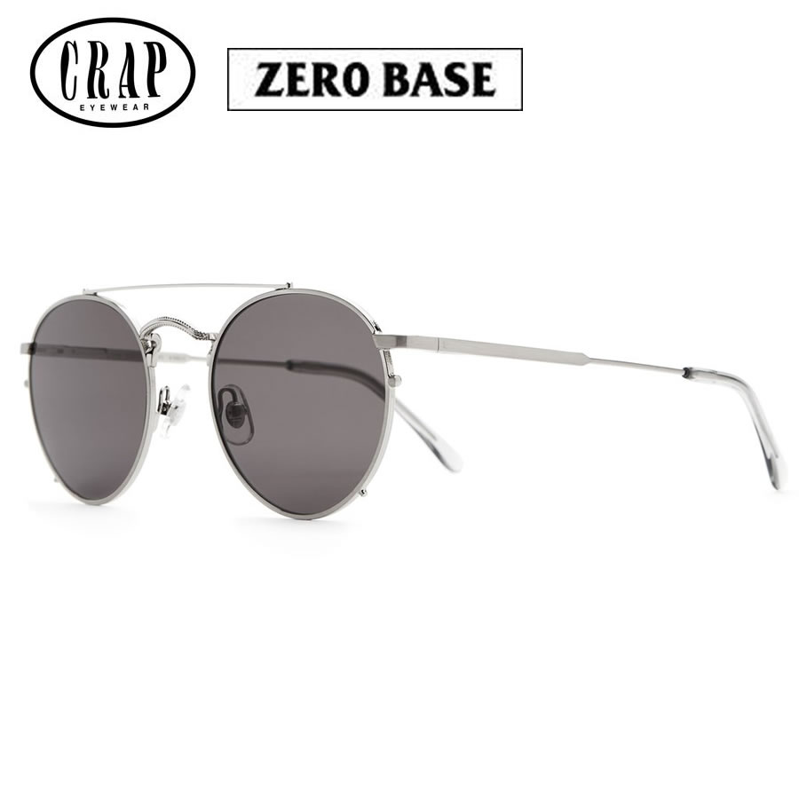 [国内正規店]CRAP(クラップ) サングラス EYEWEAR / THE TUFF SAFARI / Brushed Silver & Smoke - Grey CR-39 Lenses / TUFFS600GG / ユニセックス 送料無料 メンズ レディース UVカット かわいい 【t79】 ブラック グレー シルバー 黒｜タータスストアー大阪