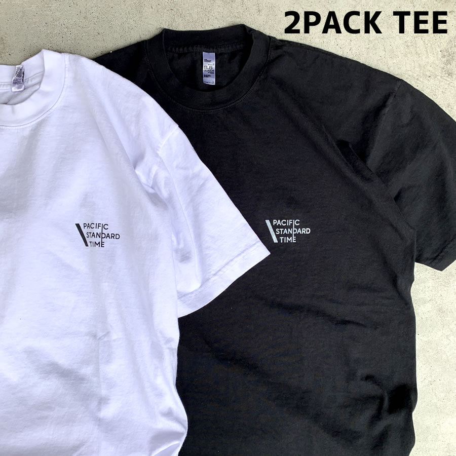 楽天市場 Pacific Standard Time Logo Ss 2pack Tee 2枚組 半袖tシャツ カラー組み換え可 半袖tシャツ Made In Usa カリフォルニア La サーフブランド スケートブランド White Black 白黒 ホワイトブラック タータスストアー大阪