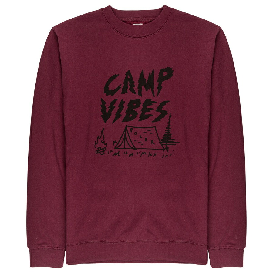 POLeR OUTDOOR STUFF (ポーラー アウトドア スタッフ) / スウェット クルーネックトレーナー / SMOKEY CREW - MAROON / メンズ レッド 赤