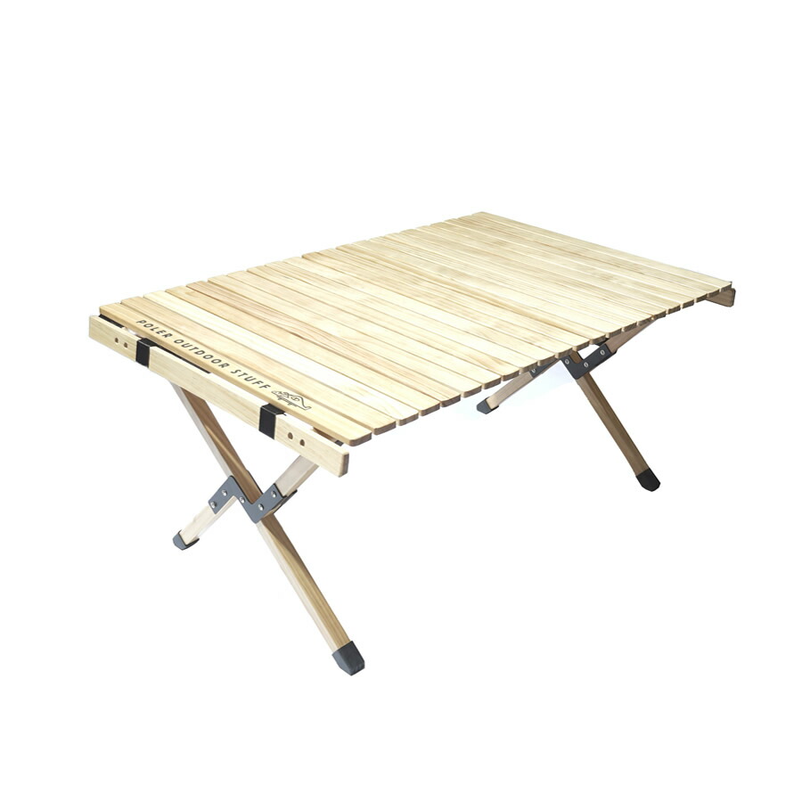 [国内正規品]POLeR OUTDOOR STUFF (ポーラーアウトドアスタッフ) / ロール式収納 ウッドアウトドアテーブル / AJUSTABLE ROLLTOP WOOD TABLE/ ウッドテーブル キャンプ用テーブル BBQ
