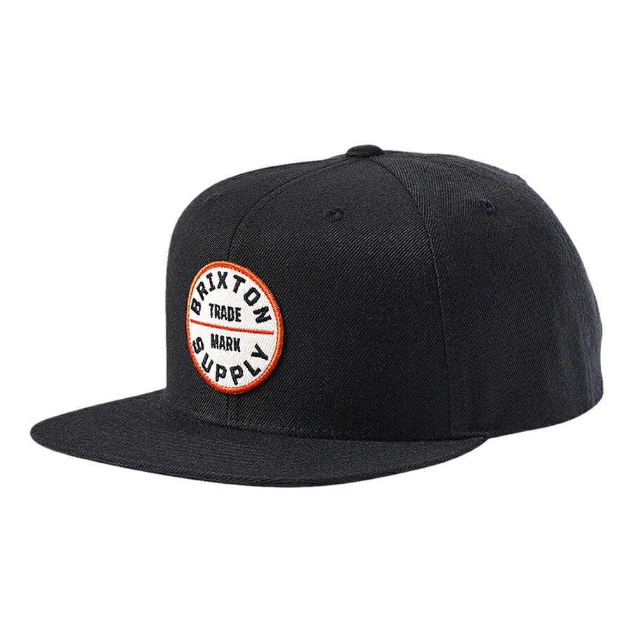[正規取扱店] BRIXTON ブリクストン / スナップバックキャップ 帽子 / OATH III SNAPBACK - WASHED BLACK x ORANGE / 10777 - WABKO / メンズ レディース フリーサイズ 23SS ブラック 黒