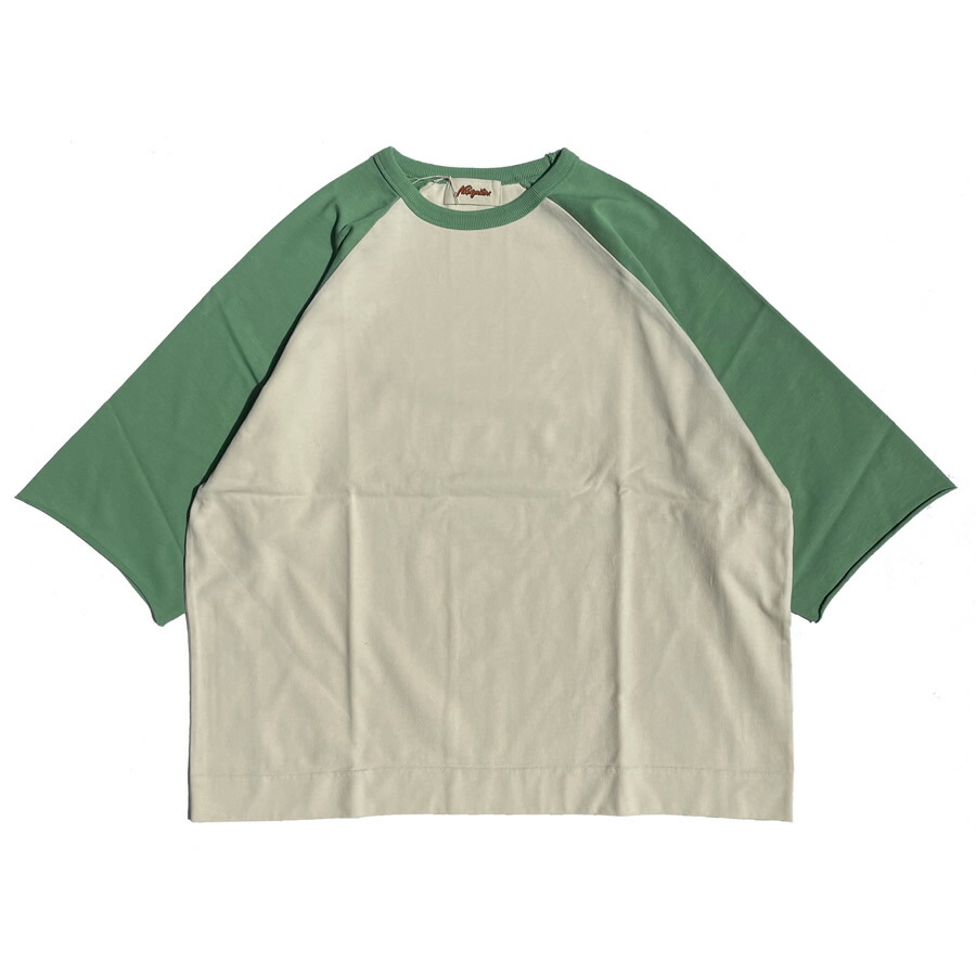 NASNGWAM (ナスングワム) / 半袖 厚手ラグランTシャツ / YEARS CUTSEW TEE - GREEN / C314906 メンズ 日本製