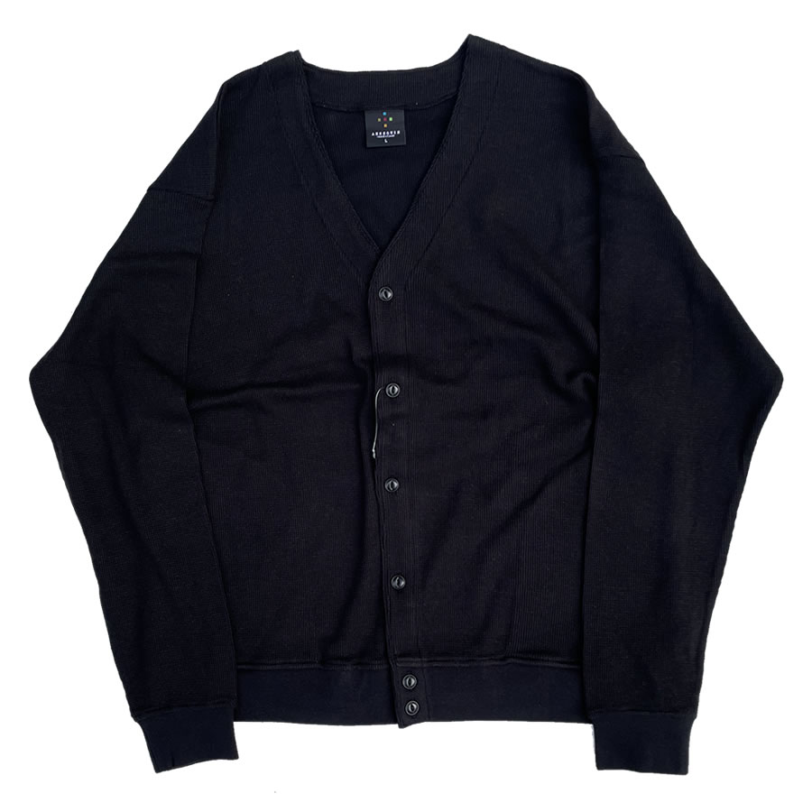 Axesquin Modified Wooly Waffle Cardigan Black