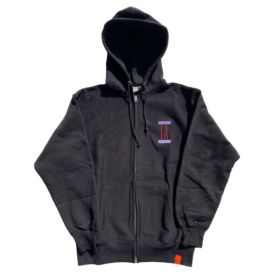Tony Taizsun(トニー タイズサン) / ジップアップフーディー / LA ZIP HOODIE - BLACK / メンズ