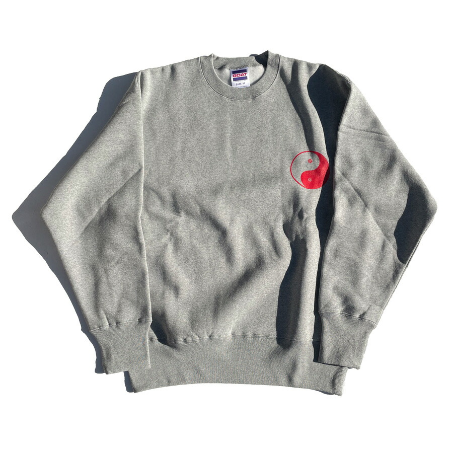 WAX(蝋涙) /スウェットクルーネック 調教師 / YING-YANG CREW SWEAT - GRAY / WX-0379 / メンズ THM