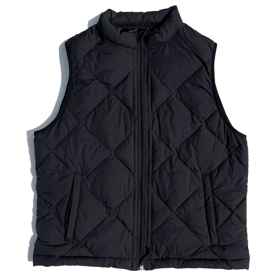 WAX(ワックス) / 中綿ベスト / Puff vest - BLACK / WX-0390 / メンズ THM