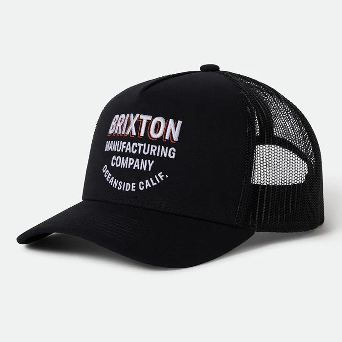 [正規取扱店] BRIXTON ブリクストン / スナップバック メッシュキャップ 帽子 / REDOUBT C NP MP TRUCKER HAT - BLACK / 11865-BKBLK / メンズ レディース フリーサイズ ブラック ロゴ